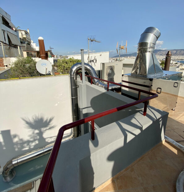 Σύστημα απαγωγής καπνού σε χοάνη